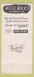 Matchbook Cover - Bob Heilman's Beachcomber Clearwater Beach FL WEAR 30 Strike