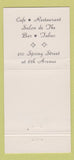 Matchbook Cover - Cafe Restaurant New York City 30 Strike