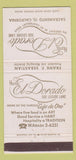 Matchbook Cover - Hotel El Dorado Sacramento CA 30 Strike