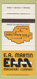 Matchbook Cover - Martin Caterpillar Tractors Joplin MO SAMPLE 30 Strike