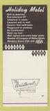 Matchbook Cover - Holiday Motel Dalhart TX 30 Strike