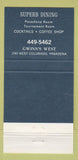 Matchbook Cover - Gwinn's West Pasadena CA 30 Strike