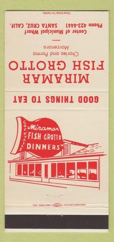 Matchbook Cover - Miramar Fish Grotto Santa Cruz CA 30 Strike