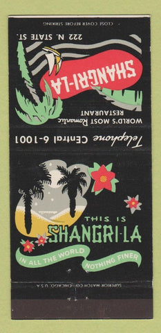 Matchbook Cover - Shangri La Restaurant Chicago IL 30 Strike