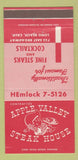 Matchbook Cover - Apple Valley Steak House Long Beach CA 30 Strike