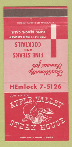 Matchbook Cover - Apple Valley Steak House Long Beach CA 30 Strike