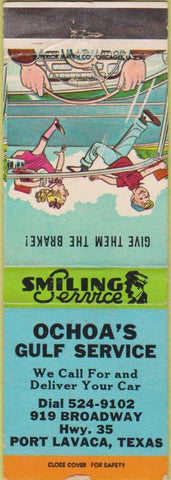 Matchbook Cover - Ochoa's Gulf oil gas Port Lavaca TX