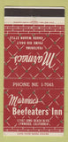 Matchbook Cover - Marmac's Beefeaters Inn Lynwood CA 30 Strike