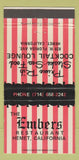 Matchbook Cover - Embers Restaurant Hemet CA 30 Strike