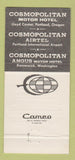 Matchbook Cover - Cosmopolitan Motor Hotel Sacramento CA 30 Strike