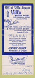 Matchbook Cover - Villa Hotel San Mateo CA 30 Strike