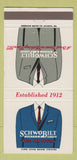 Matchbook Cover - Schwobilt Men's Clothes 30 Strike