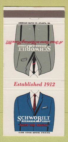Matchbook Cover - Schwobilt Men's Clothes 30 Strike