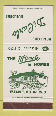 Matchbook Cover - Di Caro Real Estate Builders  30 Strike