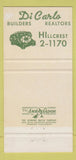 Matchbook Cover - Di Caro Real Estate Builders  30 Strike