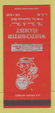 Matchbook Cover - Westchester Florist Flowers Los Angeles CA RED 30 Strike