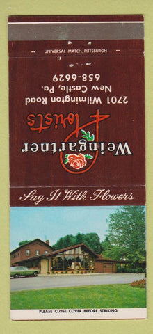 Matchbook Cover - Weingartner Florist flowers New Castle PA 30 Strike