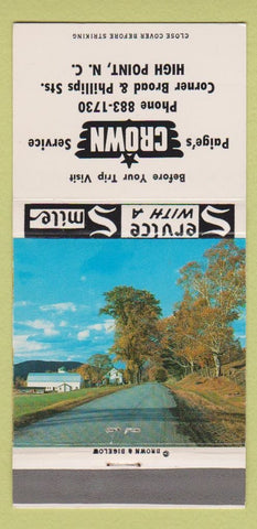 Matchbook Cover - Pagie's Crown oil gas? High Point NC 30 Strike