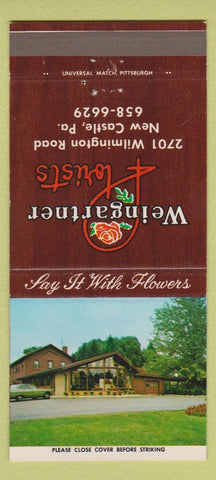 Matchbook Cover - Weingartner Florist flowers New Castle PA 30 Strike