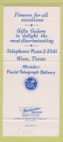 Matchbook Cover - Blanton's Gifts Flowers Waco TX 30 Strike