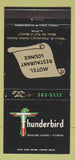Matchbook Cover - Thunderbird Motel Restaurant Treasure Island FL 30 Strike