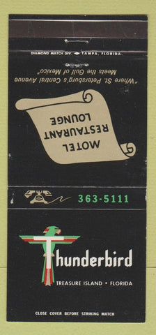 Matchbook Cover - Thunderbird Motel Restaurant Treasure Island FL 30 Strike