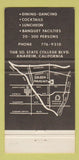 Matchbook Cover - Golden Pheasant Restaurant Anaheim CA 30 Strike