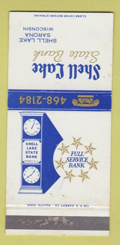 Matchbook Cover - Shell Lake State Bank Sarona WI WEAR 30 Strike