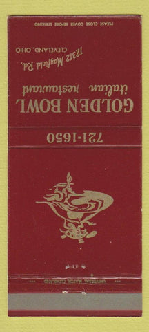 Matchbook Cover - Golden Bowl Italian Restaurant Cleveland OH 30 Strike
