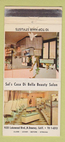 Matchbook Cover - Si Casa Di Bella Beauty Salon Downey CA WEAR 30 Strike