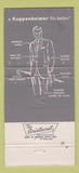 Matchbook Cover Belman's Hub Kuppenheimer Men's Clothes Tacoma WA WEAR 30 Strike