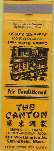 Matchbook Cover - The Canton Springfield MA Chinese Food