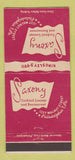 Matchbook Cover - Saxony Restaurant Philadelphia PA 30 Strike
