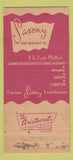 Matchbook Cover - Saxony Restaurant Philadelphia PA 30 Strike