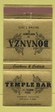 Matchbook Cover - Temple Bar Bonanza San Francisco CA 30 Strike