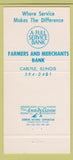 Matchbook Cover - Farmers & Merchants Bank Carlyle IL 30 Strike
