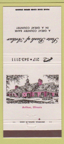 Matchbook Cover - State Bank of Arthur IL 30 Strike