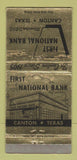 Matchbook Cover - First National Bank Canton TX 30 Strike