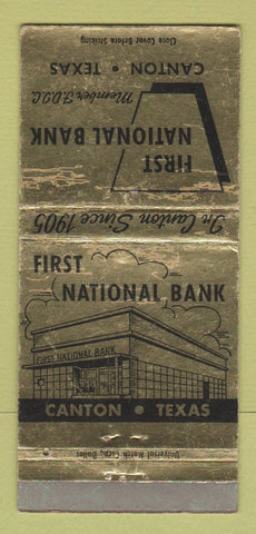 Matchbook Cover - First National Bank Canton TX 30 Strike