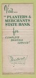 Matchbook Cover - Planters & Merchants State Bank Hearne TX 30 Strike
