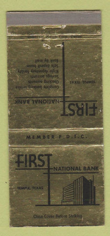 Matchbook Cover - First National Bank Temple TX 30 Strike