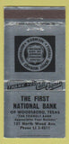 Matchbook Cover - First National Bank Woodsboro TX SILVER 30 Strike