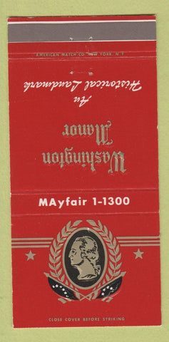Matchbook Cover - Washington Manor Roslyn LI NY 30 Strike