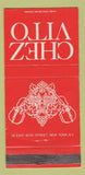Matchbook Cover - Chez Vito Restaurant New York City 30 Strike