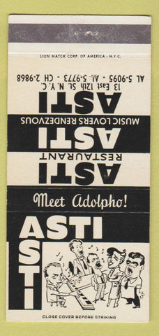 Matchbook Cover - Asti Restaurant New York City 30 Strike