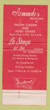 Matchbook Cover - Armando's Restaurant Chicago IL La Stanza del Arte 30 Strike