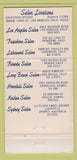 Matchbook Cover - Pat Walker's Figure Salons Los Angeles Pasadena CA 30 Strike