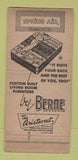 Matchbook Cover - Shetter Fude Furniture beds Moline IL 30 Strike