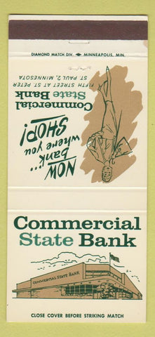 Matchbook Cover - Commercial State Bank St Paul MN 30 Strike