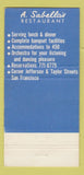 Matchbook Cover - A Sabella's Restaurant San Francisco CA 30 Strike